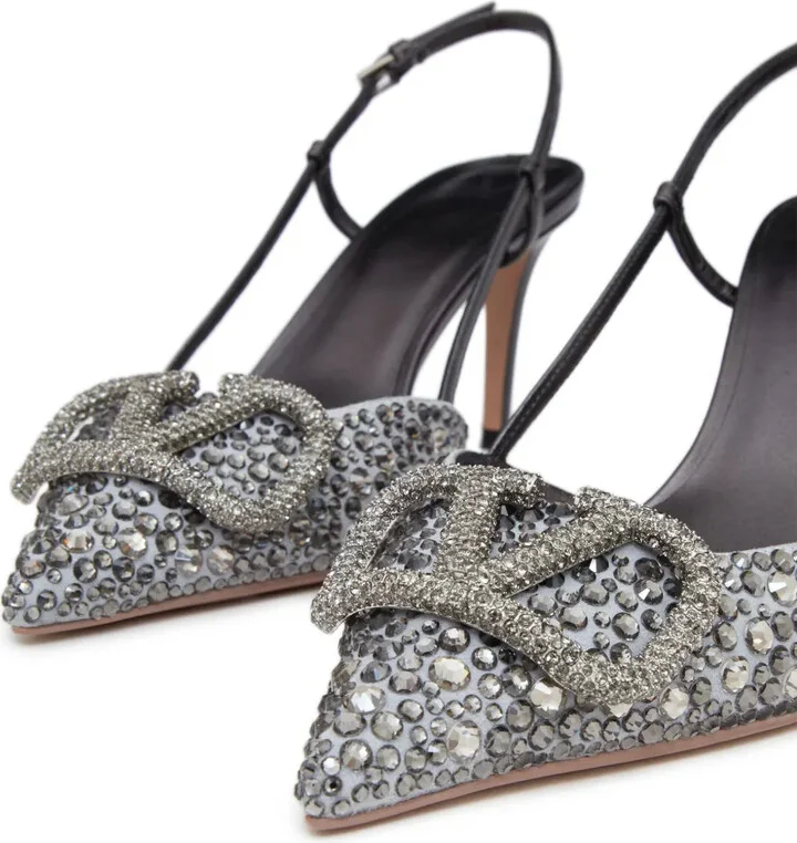 VLogo Signature 80mm slingback pumps - Image 5