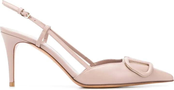 VLogo Signature 80mm slingback pumps