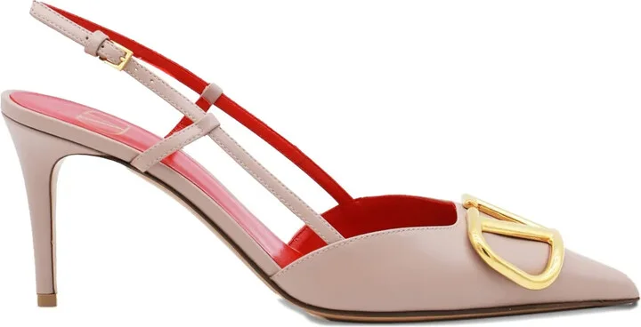 VLogo Signature 80mm slingback pumps