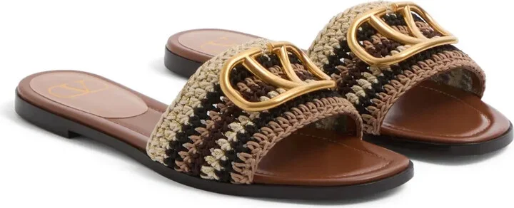VLogo Signature embroidered sandals - Image 2