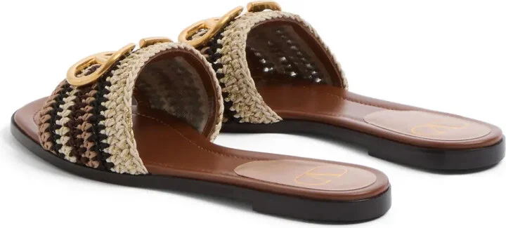 VLogo Signature embroidered sandals - Image 3