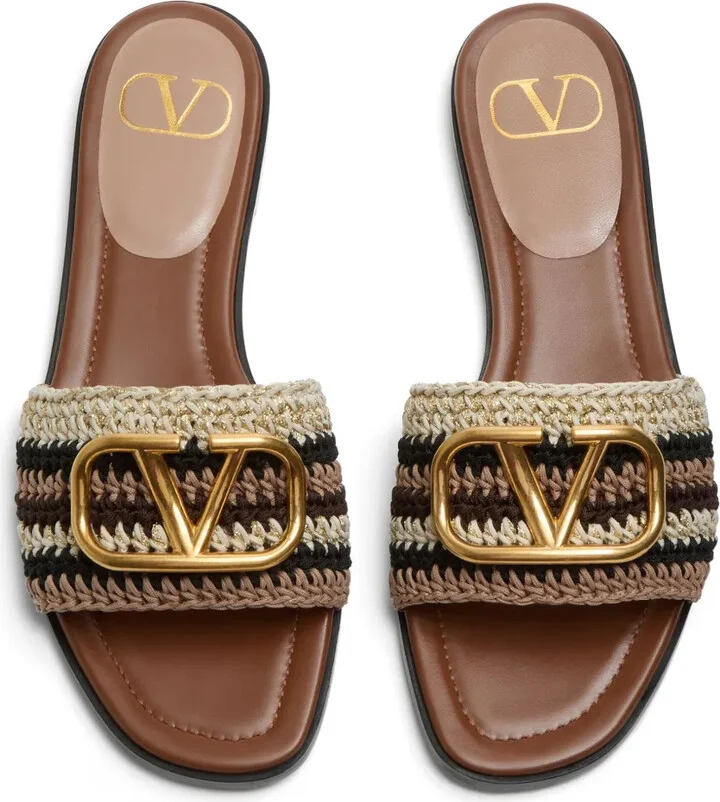 VLogo Signature embroidered sandals - Image 4