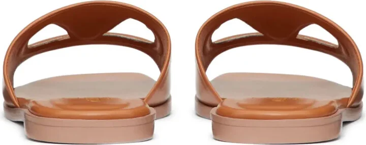VLogo Signature flat leather sandals - Image 3