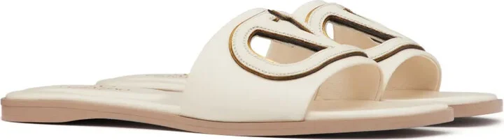 VLogo Signature flat leather sandals - Image 2