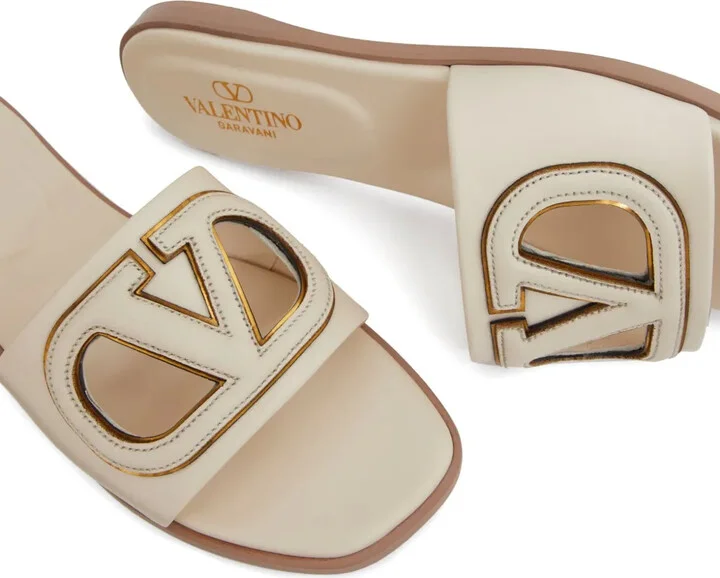 VLogo Signature flat leather sandals - Image 5