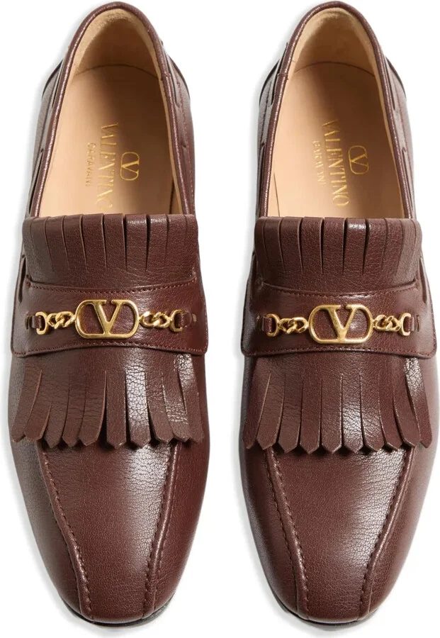 VLogo Signature fringed loafers - Image 4