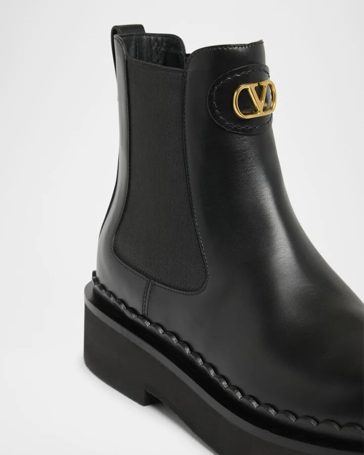 VLogo Signature Leather Beatle Chelsea Boots - Image 4