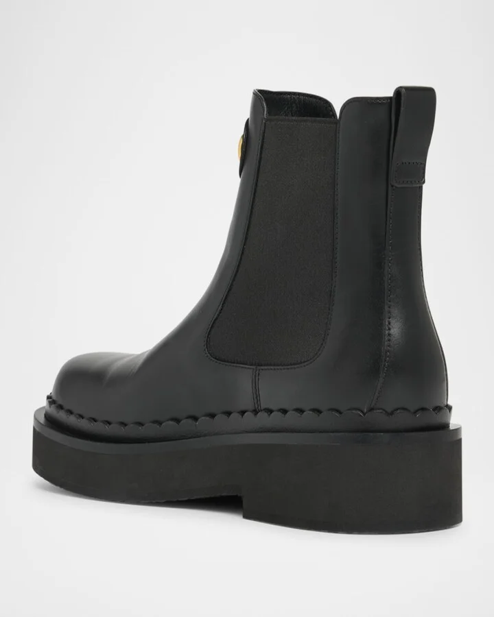 VLogo Signature Leather Beatle Chelsea Boots - Image 5