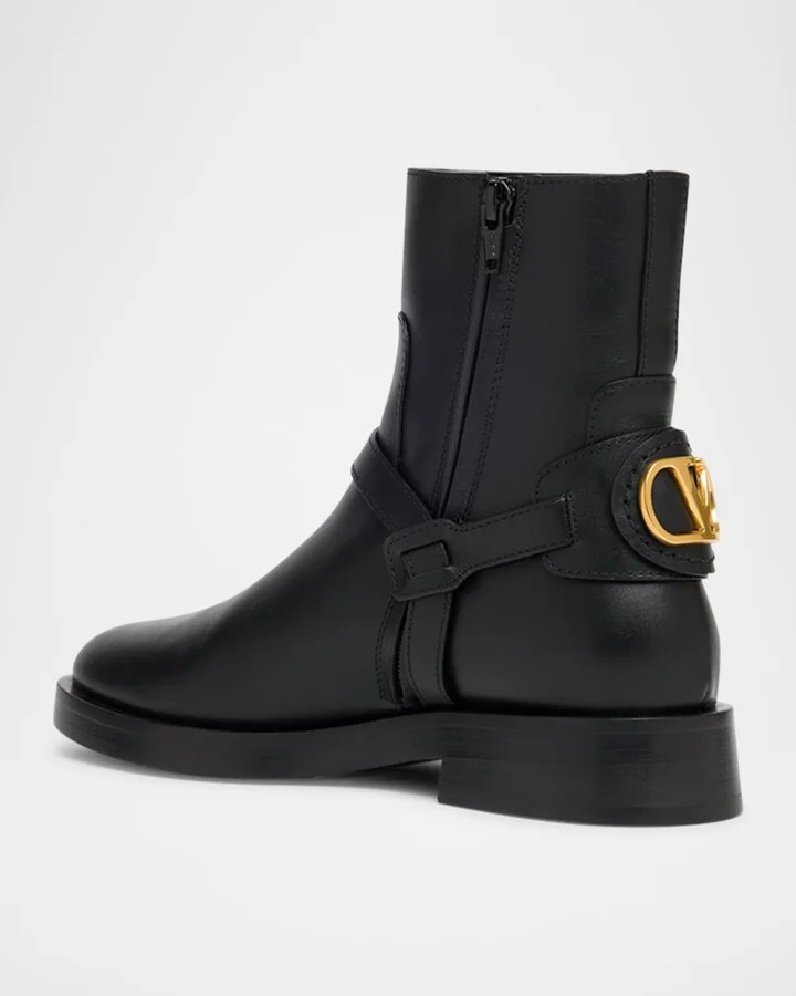 VLogo Signature Leather Booties - Image 3