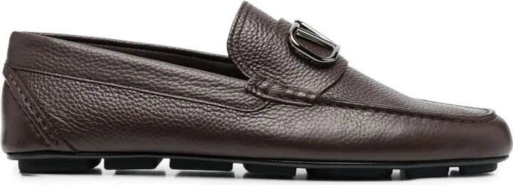 VLogo Signature leather driving shoes