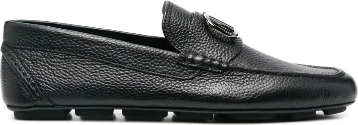 VLogo Signature leather driving shoes