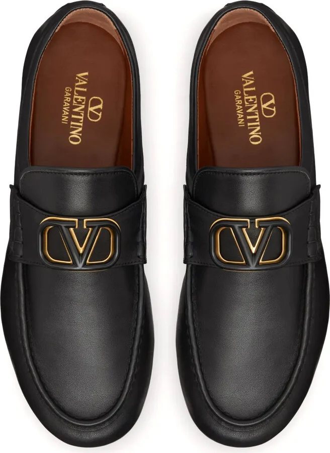 VLogo Signature leather loafers - Image 4