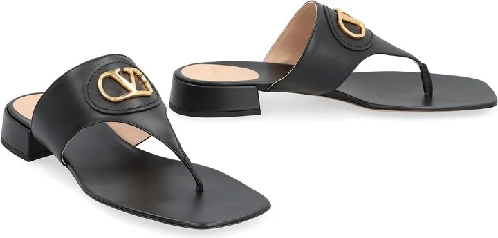 Vlogo Signature Leather Slides - Image 3