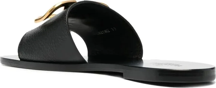 VLogo Signature leather slides - Image 3