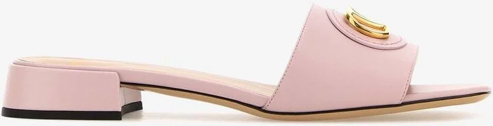 VLogo Signature Leather Slides