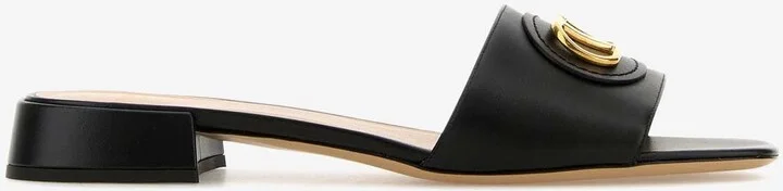 VLogo Signature Leather Slides