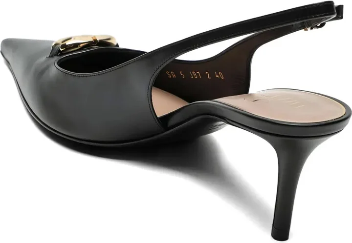 VLogo Signature leather slingback pumps - Image 2