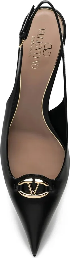 VLogo Signature leather slingback pumps - Image 3