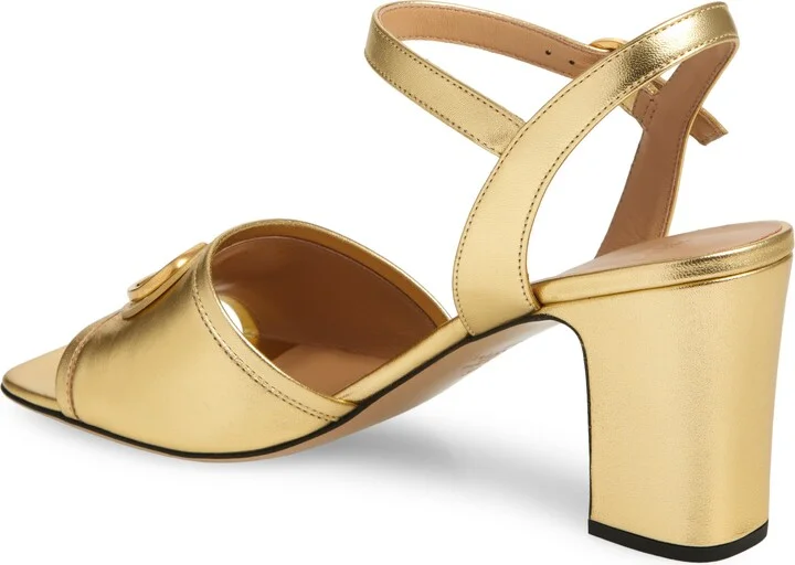 VLOGO Signature Metallic Leather Sandal - Image 2