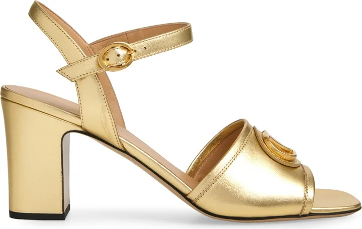 VLOGO Signature Metallic Leather Sandal - Image 3