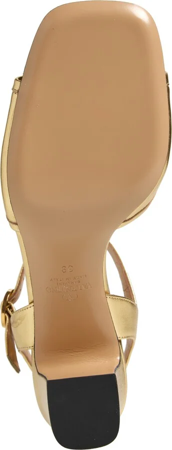 VLOGO Signature Metallic Leather Sandal - Image 5