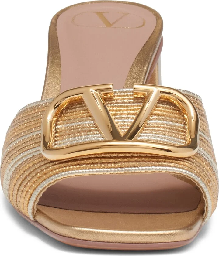 VLOGO Signature Metallic Slide Sandal - Image 4