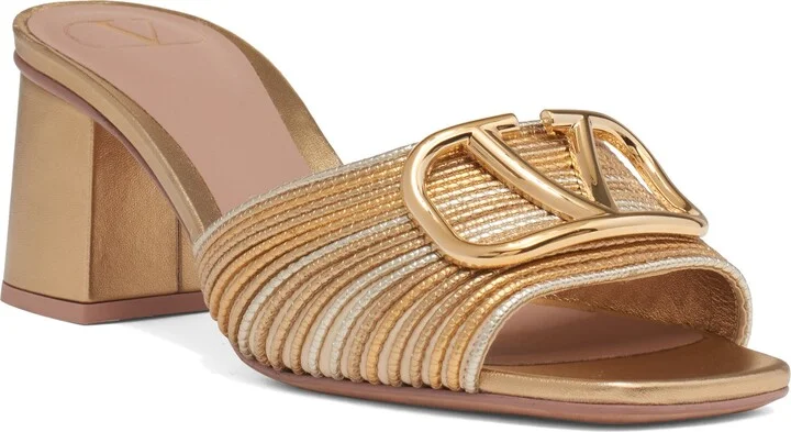 VLOGO Signature Metallic Slide Sandal