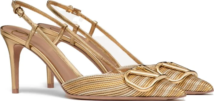 VLOGO Signature Metallic Slingback Pump