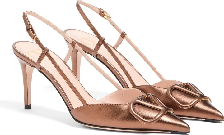 VLOGO Signature Metallic Slingback Pump