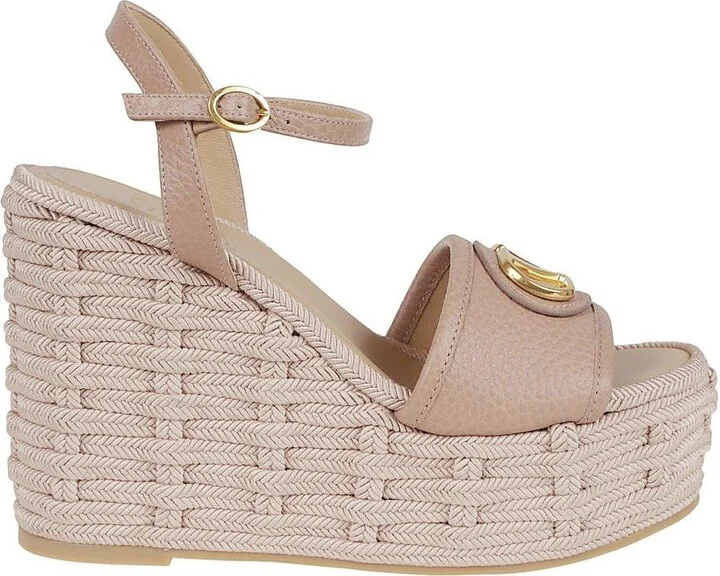 Vlogo Signature Open Toe Wedge Sandals