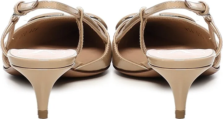 Vlogo Signature Patent Leather Slingback Décolleté - Image 3
