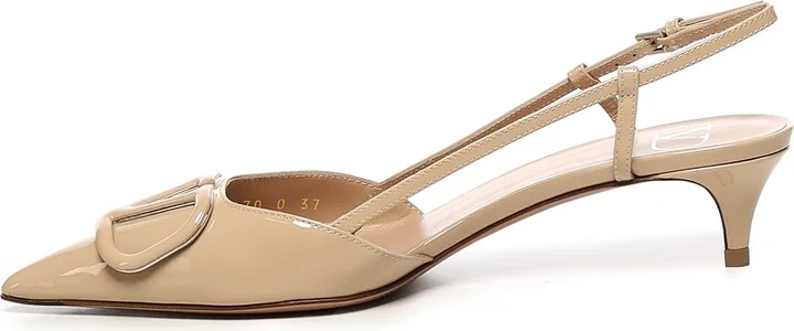Vlogo Signature Patent Leather Slingback Décolleté - Image 4