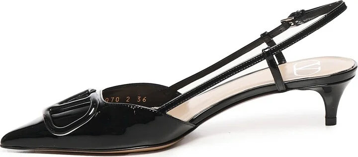 Vlogo Signature Patent Leather Slingback Décolleté - Image 4