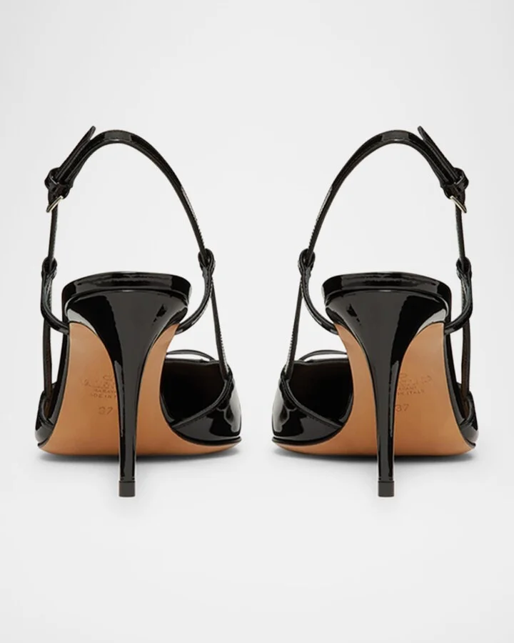 VLogo Signature Patent Leather Slingback Pumps - Image 2