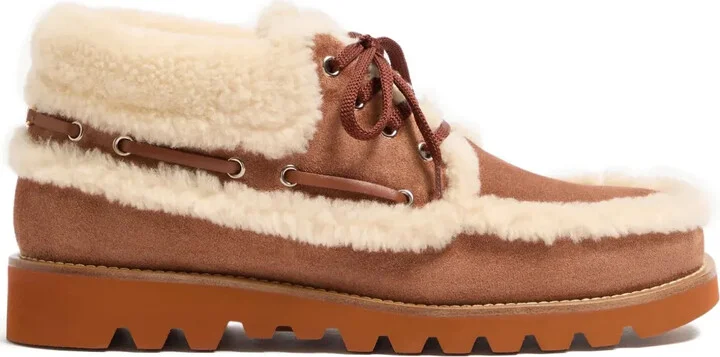 VLogo Signature shearling loafers