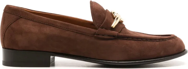 VLogo Signature suede loafers