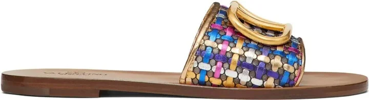 VLogo Signature woven slide sandals