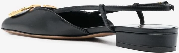 VLogo Slingback Flats in Calf Leather - Image 2