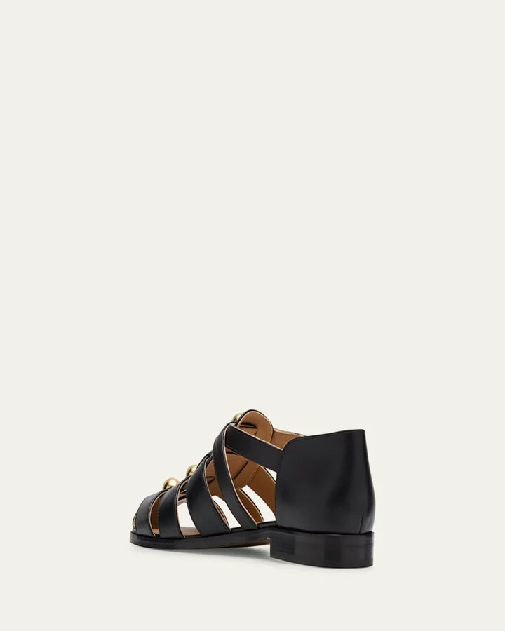 VLogo Stud Leather Fisherman Sandals - Image 2