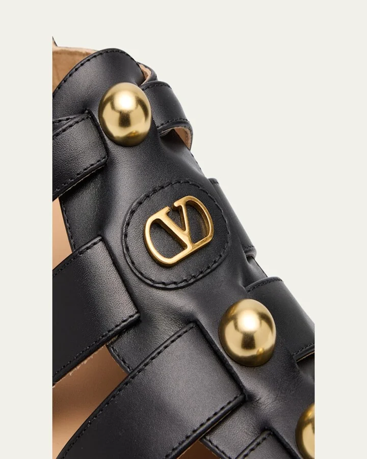 VLogo Stud Leather Fisherman Sandals - Image 4