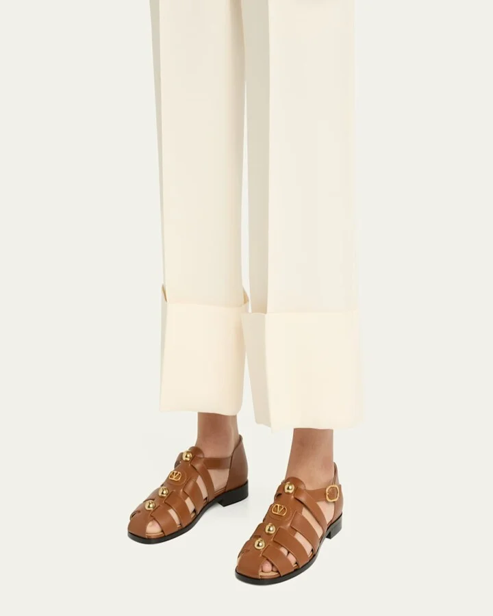 VLogo Stud Leather Fisherman Sandals - Image 11