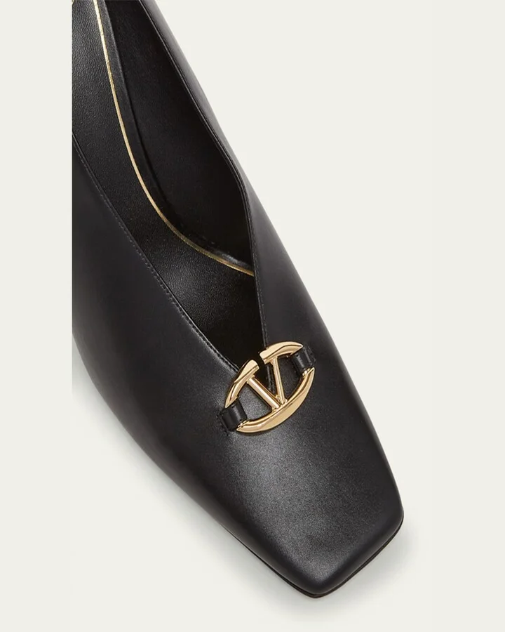 VLogo Studio Leather Medallion Pumps - Image 4