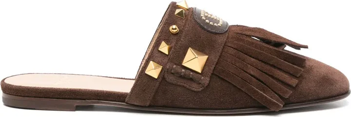 VLogo suede mules