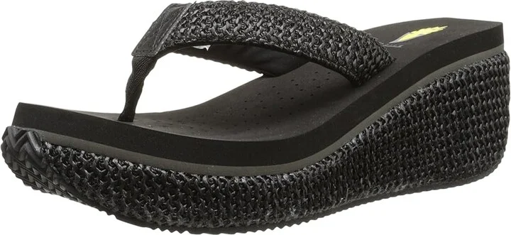 VOLATILE Island Women's Wedge Shoes Black : 8 M, Textile - Image 2