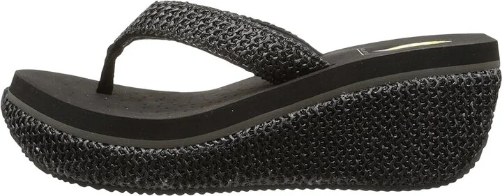 VOLATILE Island Women's Wedge Shoes Black : 8 M, Textile - Image 7