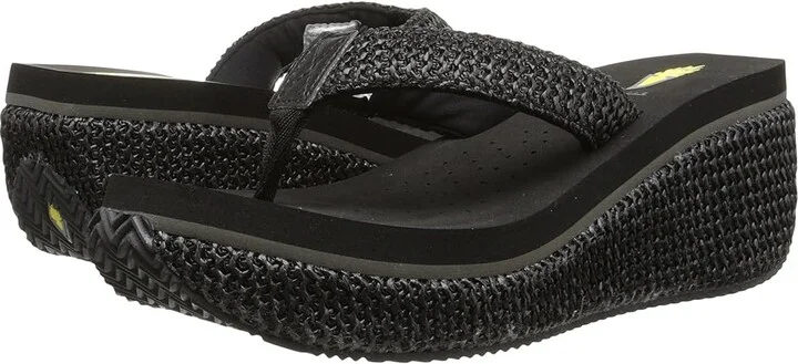 VOLATILE Island Women's Wedge Shoes Black : 8 M, Textile
