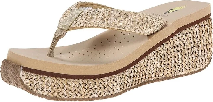 VOLATILE Island Women's Wedge Shoes Natural : 10 M, Textile - Image 2