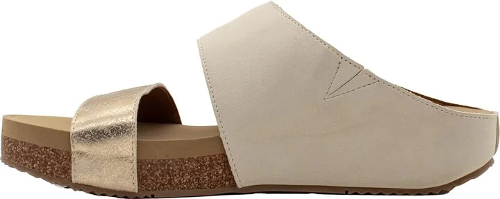 VOLATILE Womens Campfire Metallic Slide Wedge Sandal