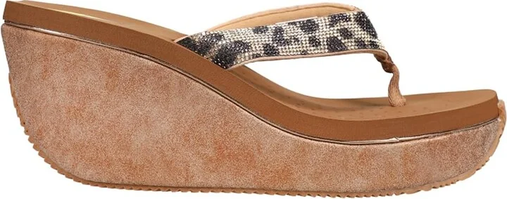 VOLATILE Womens Glimpse Diamonte Rhinestone Cheetah Casual Sandals Casual High Heel 3" & Up - Beige - Size 11 M