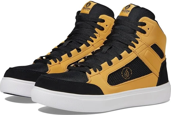 Volcom Evolve High Top SD Comp Toe Men's Shoes Black/Yellow : 7 M, Suede/Textile